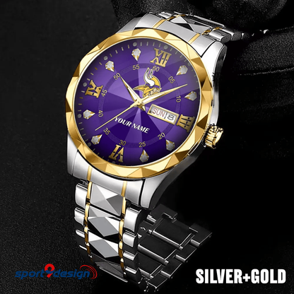 MV - American Football Luxury Hand Watch All Team Custom Any Name Gift For Fan - Limited Edition