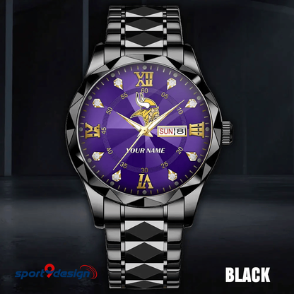 MV - American Football Luxury Hand Watch All Team Custom Any Name Gift For Fan - Limited Edition