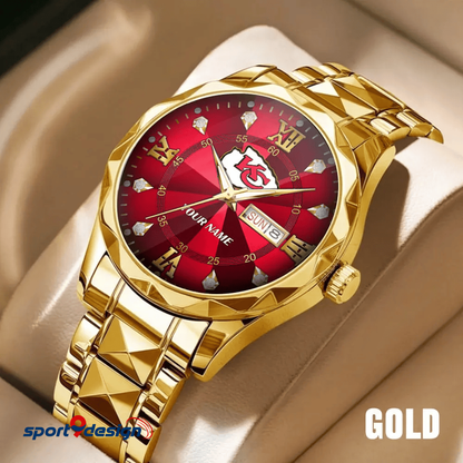 KCC - American Football Luxury Hand Watch All Team Custom Any Name Gift For Fan - Limited Edition