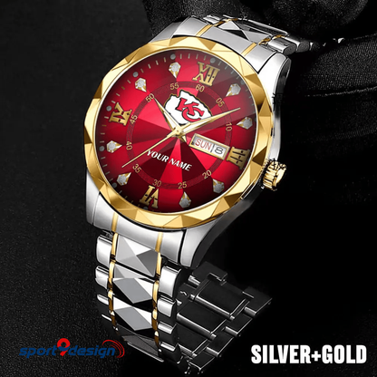 KCC - American Football Luxury Hand Watch All Team Custom Any Name Gift For Fan - Limited Edition