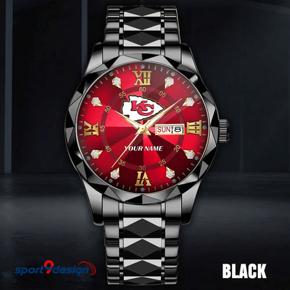 KCC - American Football Luxury Hand Watch All Team Custom Any Name Gift For Fan - Limited Edition