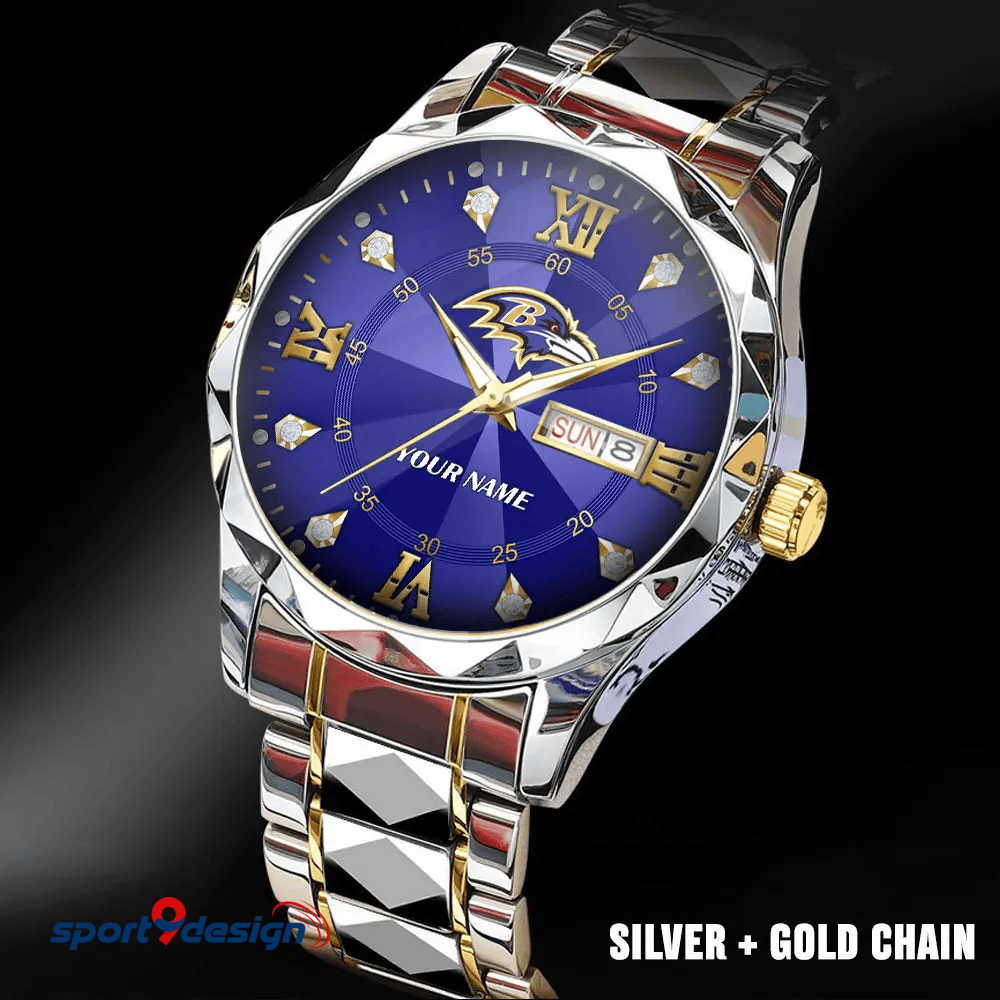 BAL - American Football Luxury Hand Watch All Team Custom Any Name Gift For Fan - Limited Edition