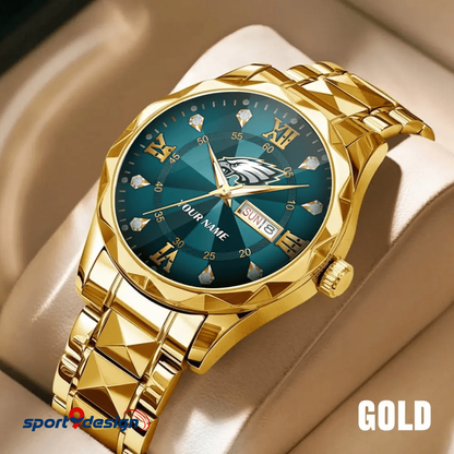 PE - American Football Luxury Hand Watch All Team Custom Any Name Gift For Fan - Limited Edition