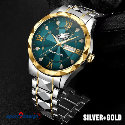 PE - American Football Luxury Hand Watch All Team Custom Any Name Gift For Fan - Limited Edition