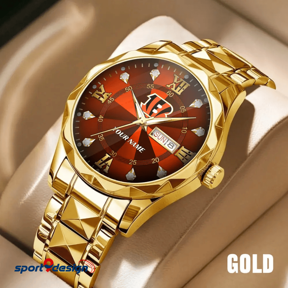 CB - American Football Luxury Hand Watch All Team Custom Any Name Gift For Fan - Limited Edition