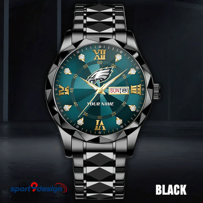 PE - American Football Luxury Hand Watch All Team Custom Any Name Gift For Fan - Limited Edition