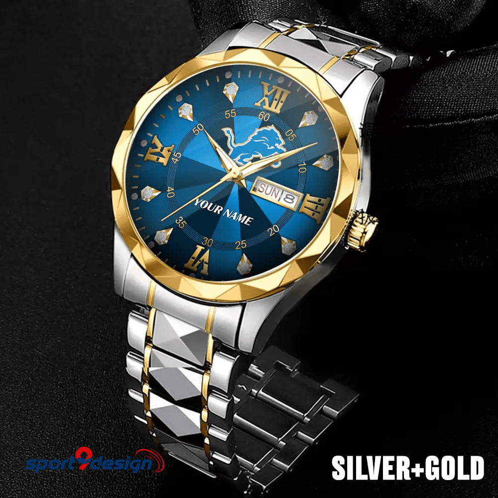 DET - American Football Luxury Hand Watch All Team Custom Any Name Gift For Fan - Limited Edition