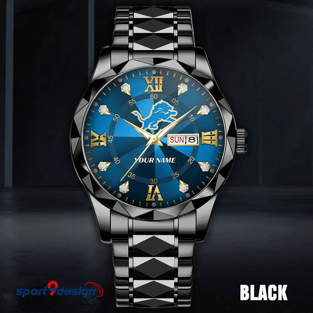 DET - American Football Luxury Hand Watch All Team Custom Any Name Gift For Fan - Limited Edition
