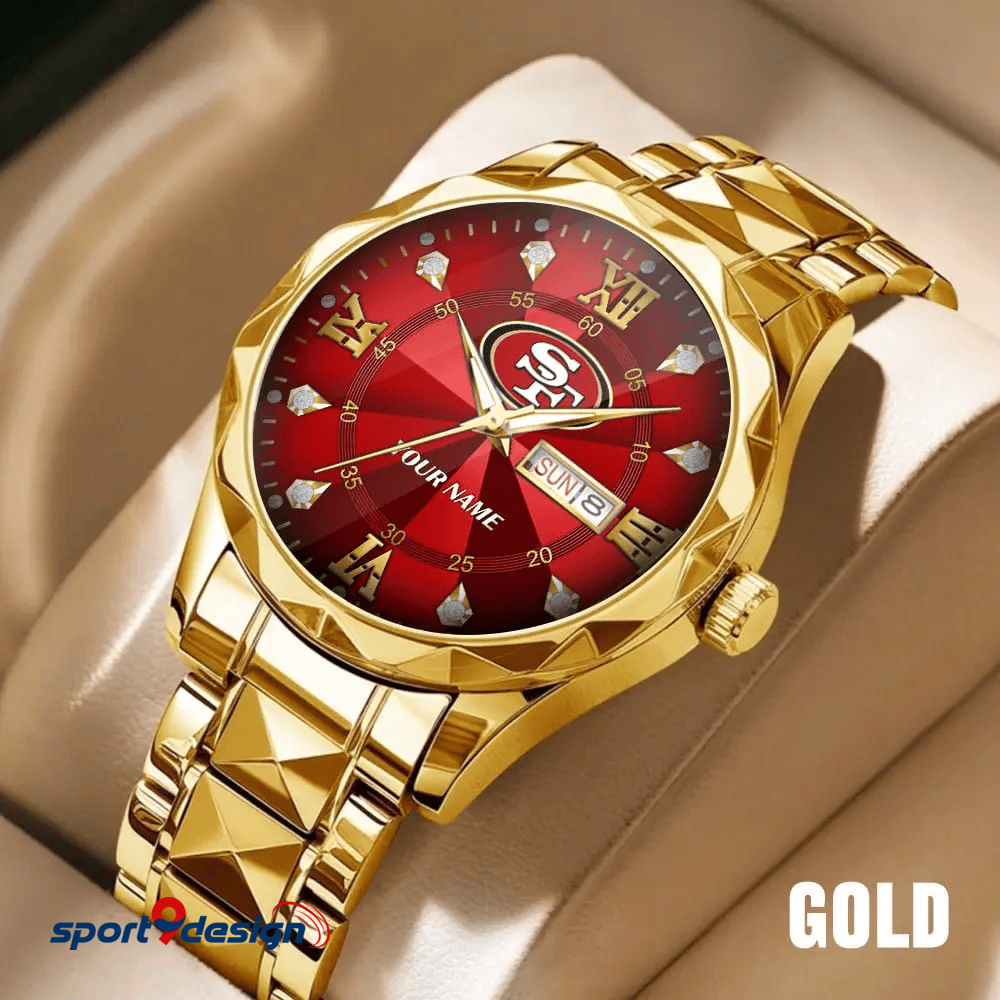 SF - American Football Luxury Hand Watch All Team Custom Any Name Gift For Fan - Limited Edition