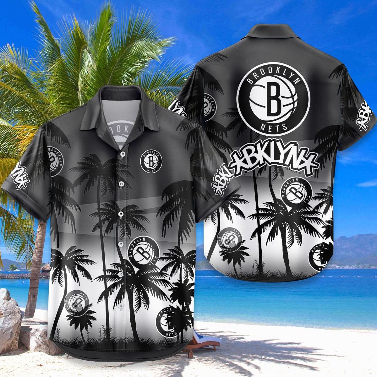Brooklyn Nets Hawaiian Shirt Coconut Tree