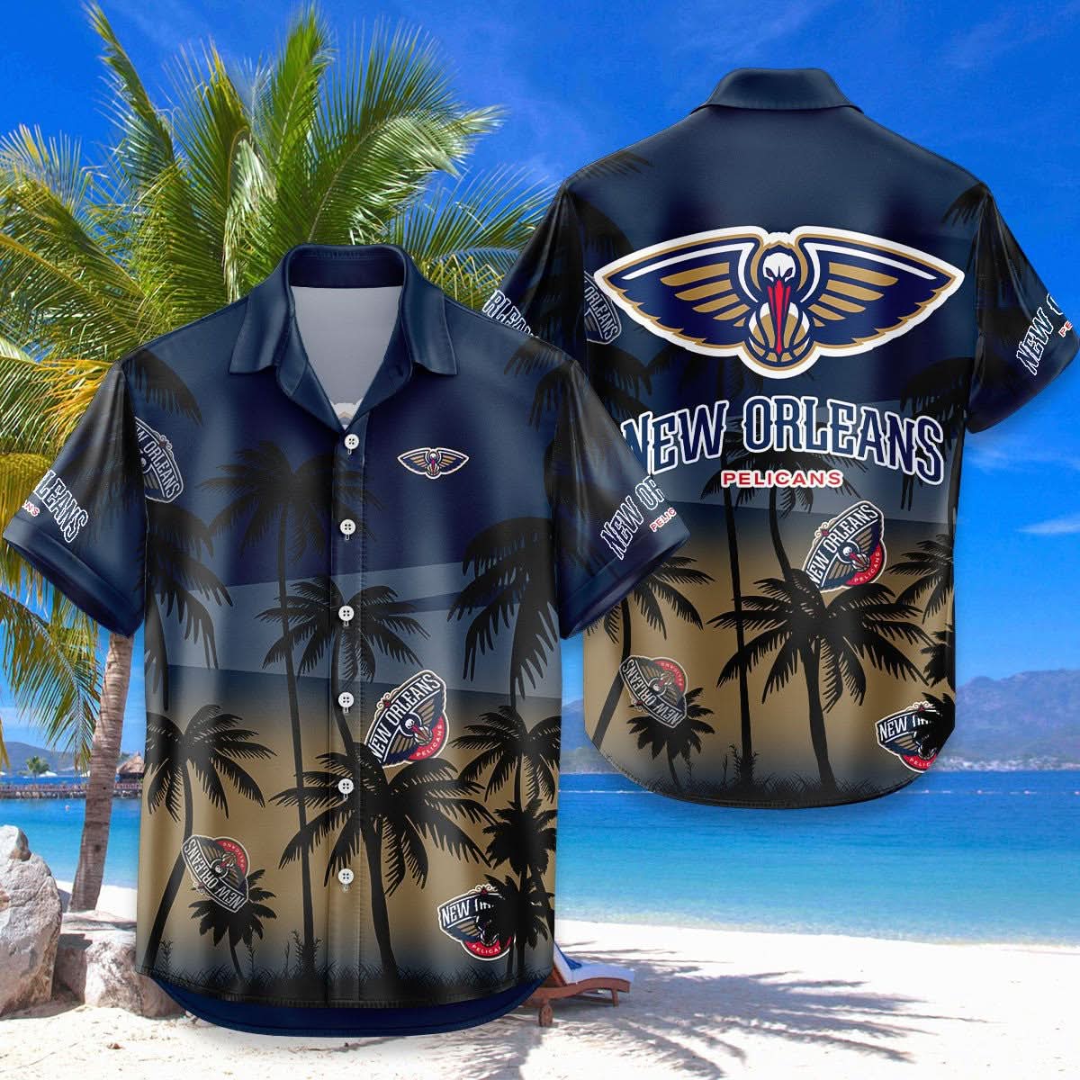 New Orleans Pelicans Hawaiian Shirt Coconut Tree