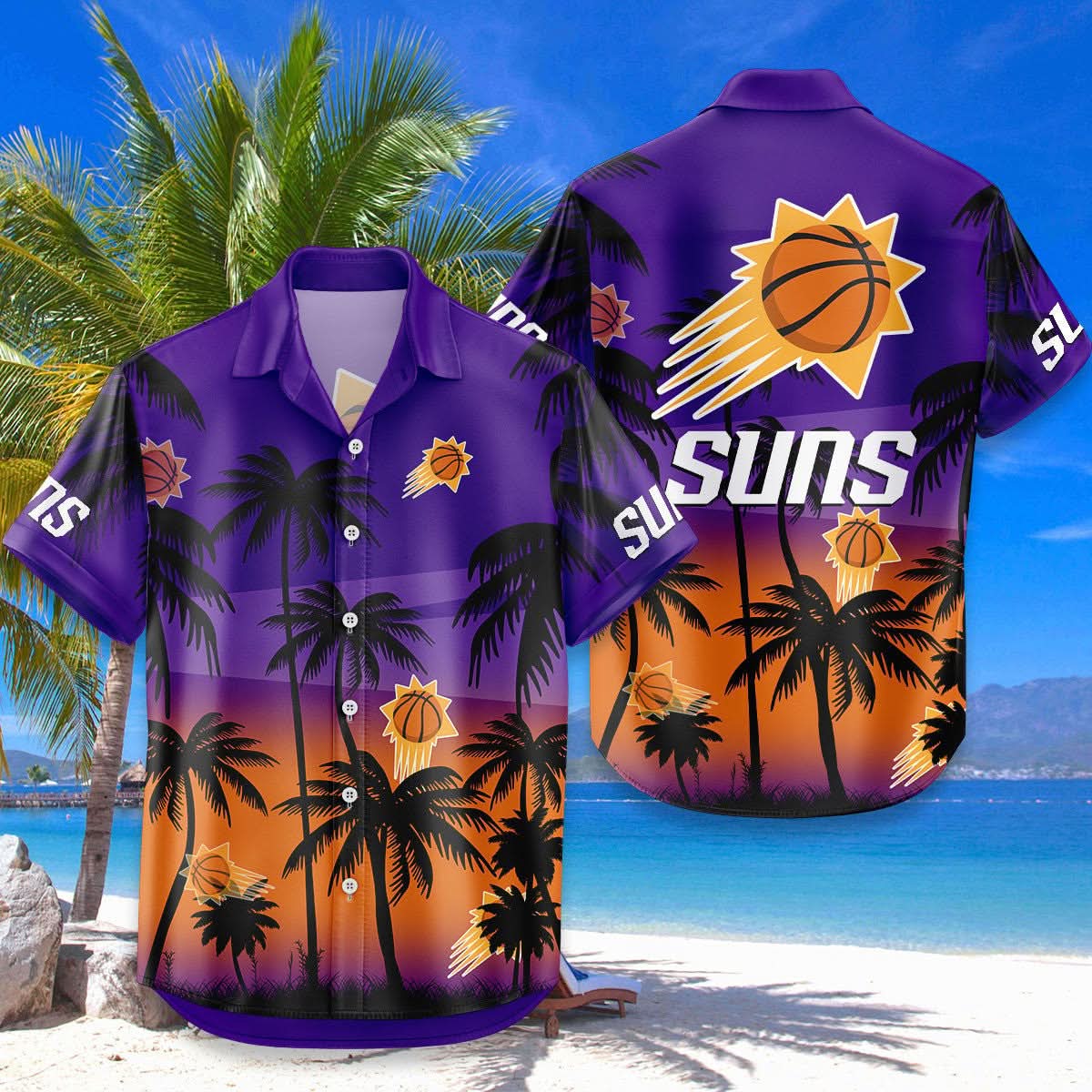 Phoenix Suns Hawaiian Shirt Coconut Tree