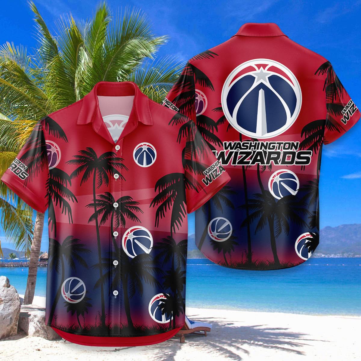 Washington Wizards Hawaiian Shirt Coconut Tree