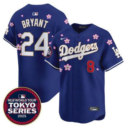 Men's Dodgers Tokyo Series 2025 Gold Trim Vapor Premier Limited Jersey V2 - Stitched