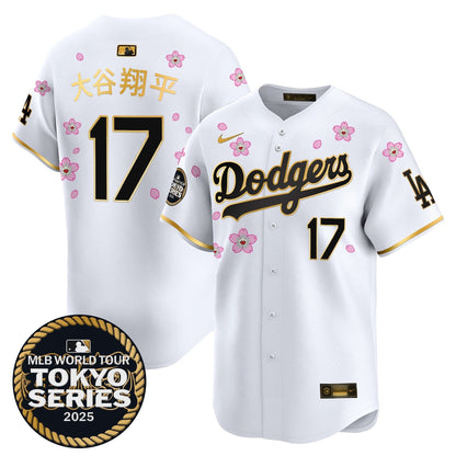 Dodgers Tokyo Series 2025 Gold Trim Vapor Premier Limited Jersey V2 - Stitched