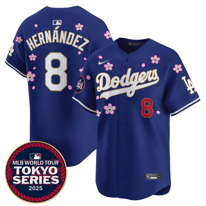 Men's Dodgers Tokyo Series 2025 Gold Trim Vapor Premier Limited Jersey V2 - Stitched
