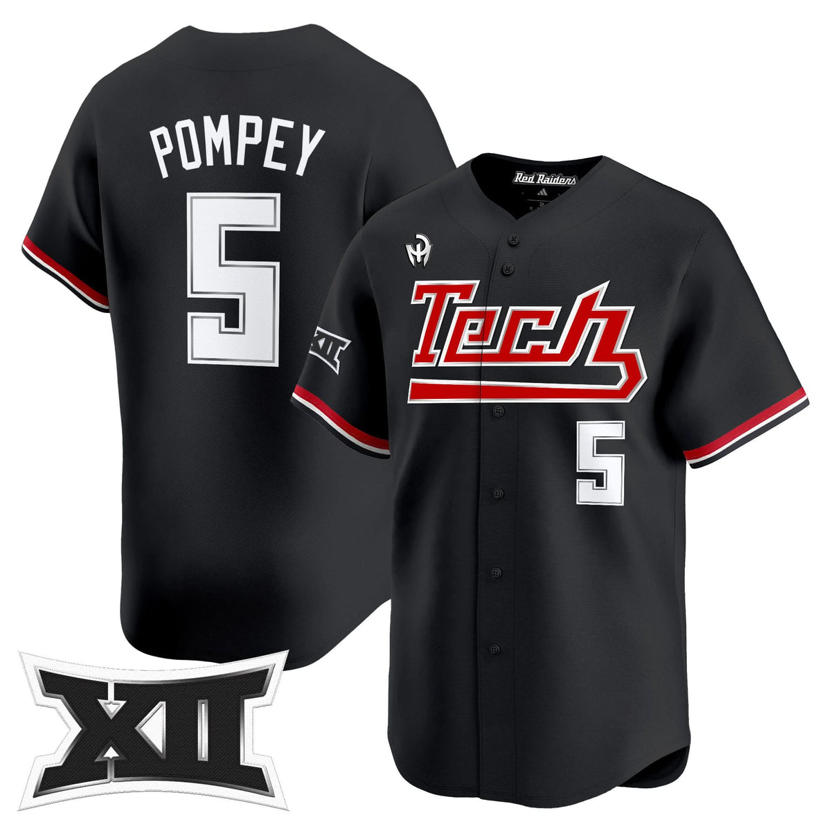 Texas Tech Red Raiders 2025 Big 12 XII Patch Vapor Premier Limited Jersey - All Stitched