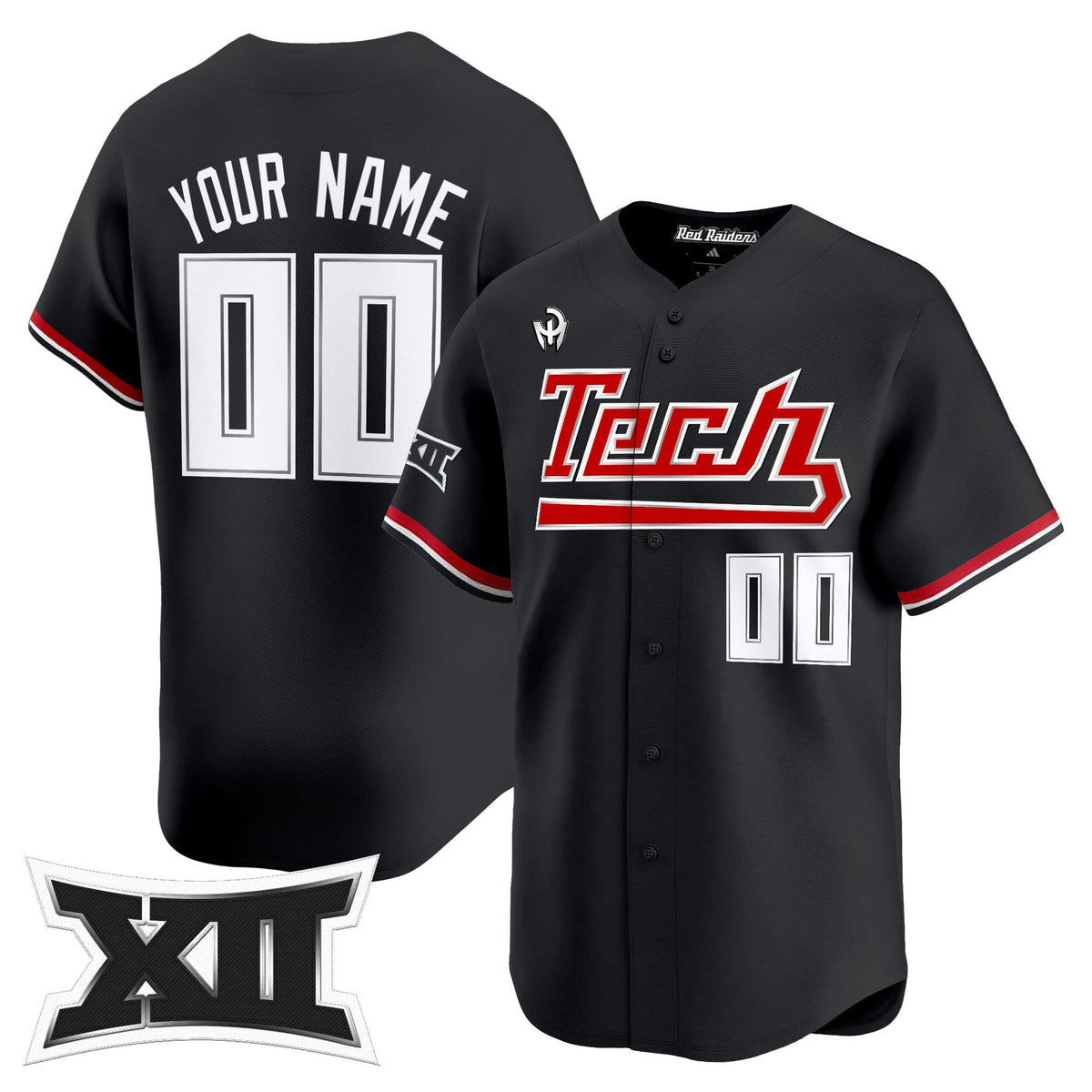 Texas Tech Red Raiders 2025 Big 12 XII Patch Vapor Premier Limited Custom Jersey - All Stitched