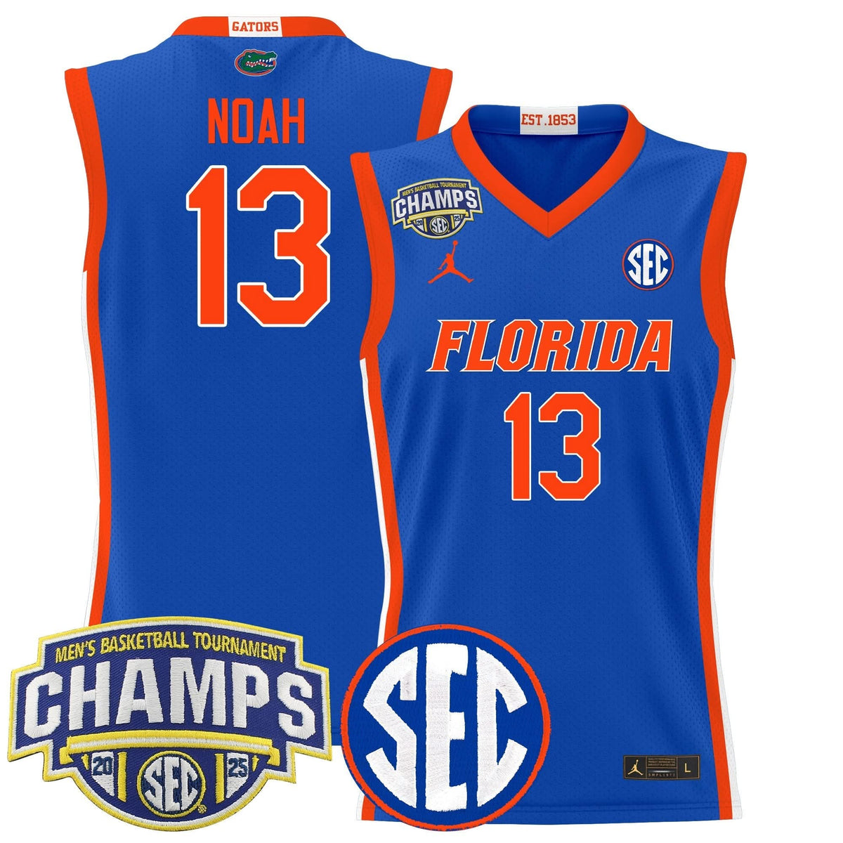 Men's Florida Gators 2025 SEC Conference Tournament Champions Basketball Jersey - All Stitched