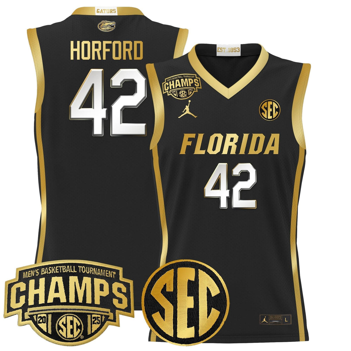 Men's Florida Gators 2025 SEC Conference Tournament Champions Basketball Jersey - All Stitched