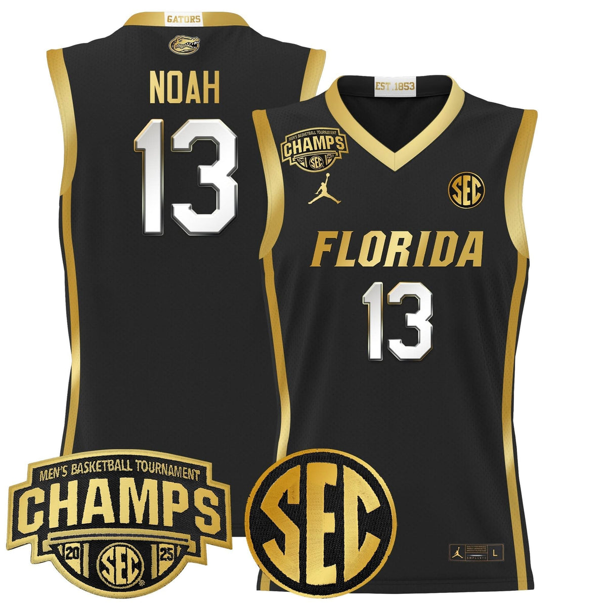 Men's Florida Gators 2025 SEC Conference Tournament Champions Basketball Jersey - All Stitched