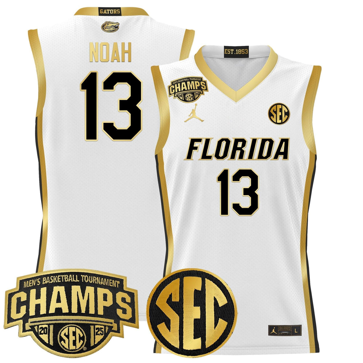 Men's Florida Gators 2025 SEC Conference Tournament Champions Basketball Jersey - All Stitched