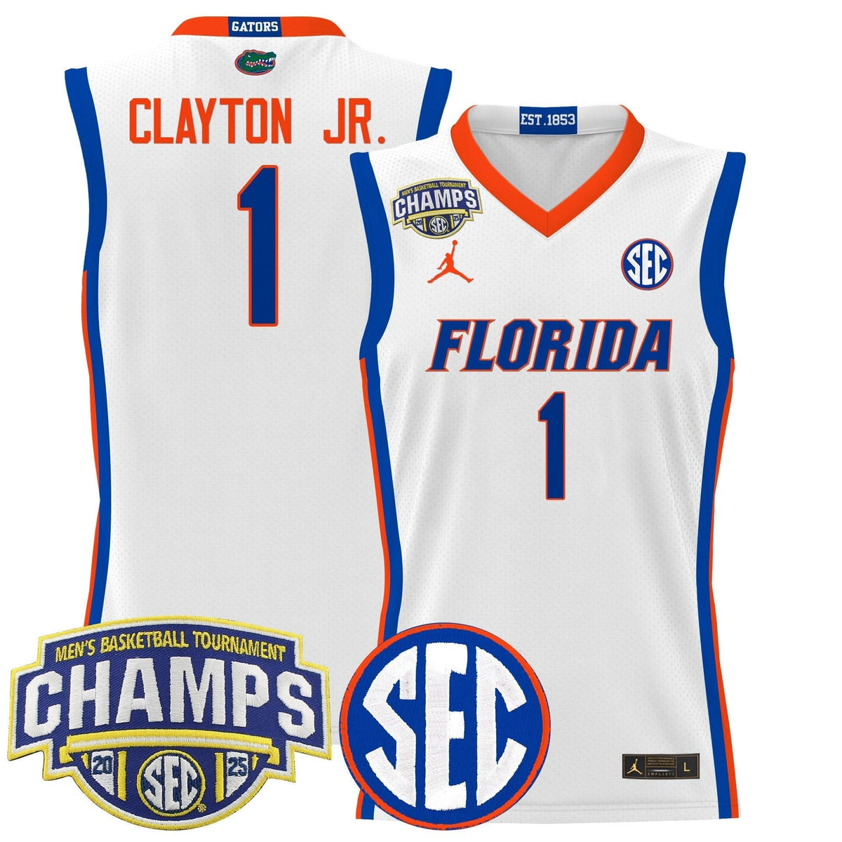 Florida Gators 2025 SEC Conference Tournament Champions Basketball Jersey - All Stitched