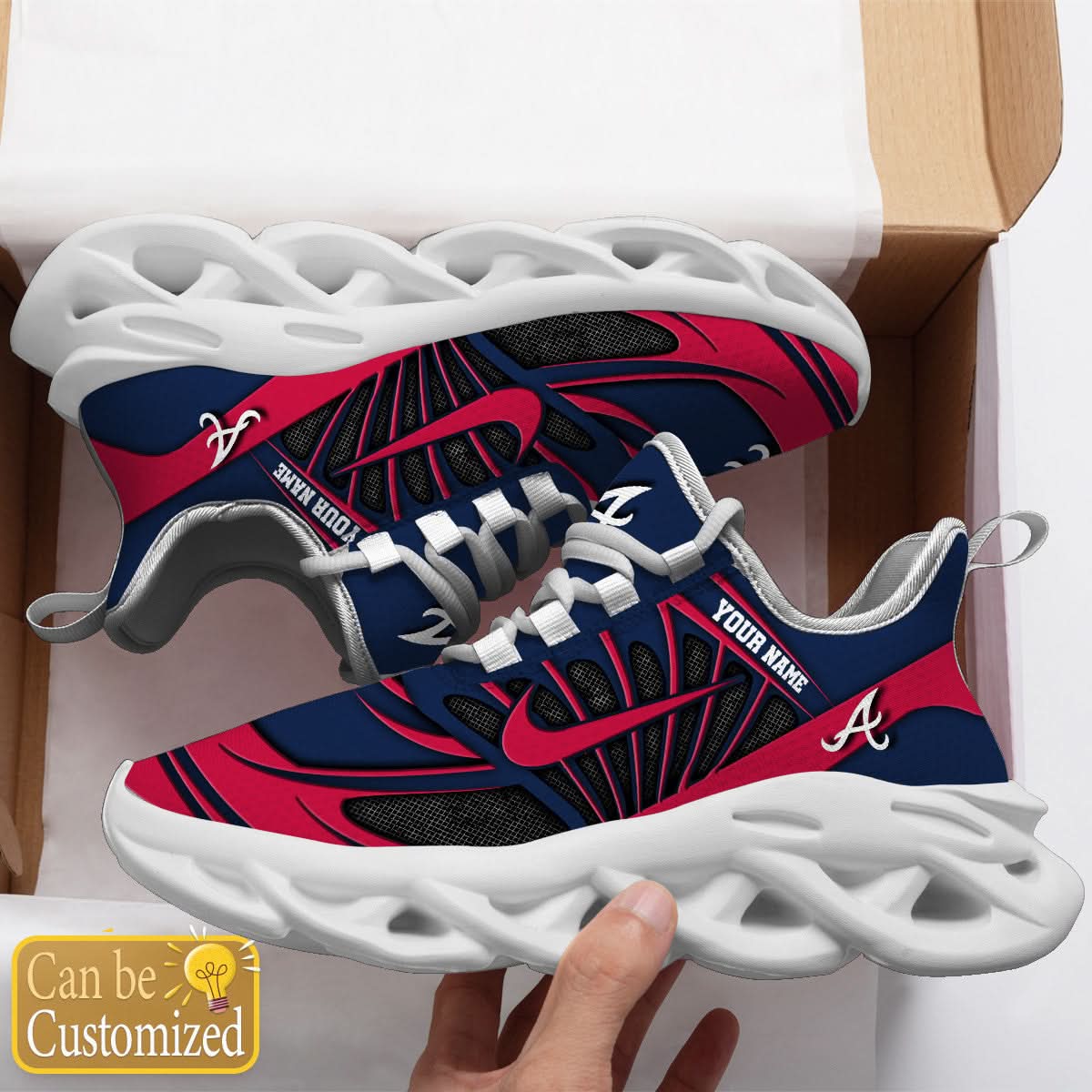 Atlanta Braves Max Soul Sneakers Personalized