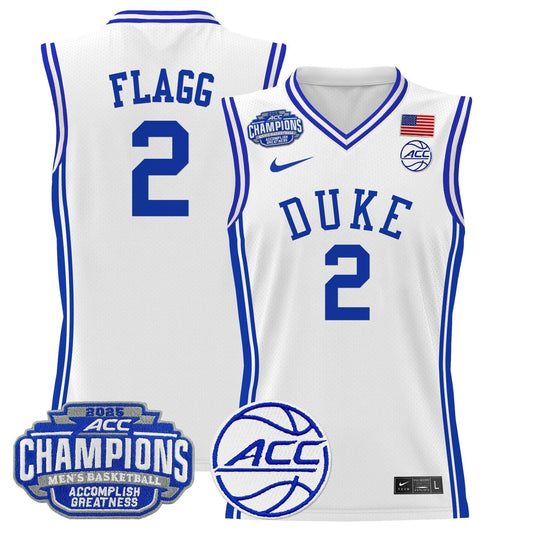 Duke Blue Devils 2025 ACC Conference Tournament Champions Basketball Jersey - All Stitched