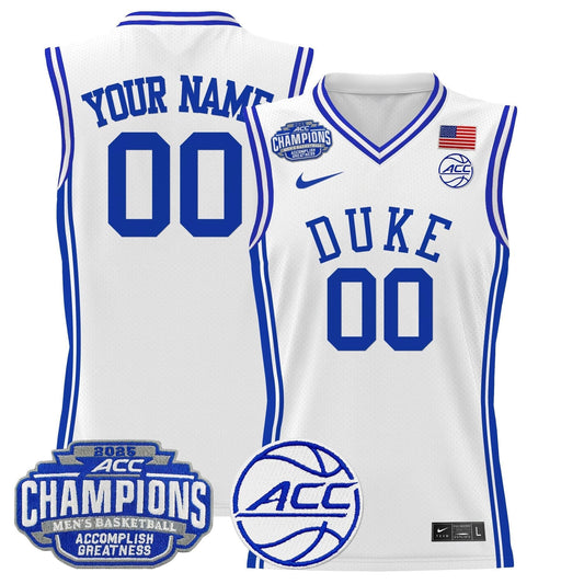 Duke Blue Devils 2025 ACC Conference Tournament Champions Basketball Custom Jersey - All Stitched