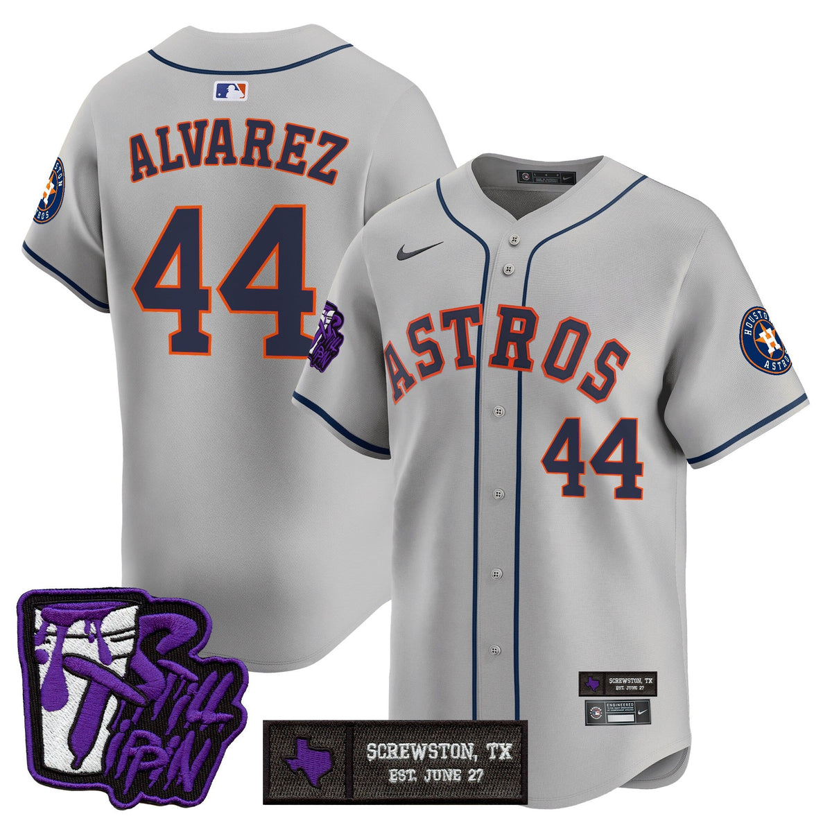 Houston Astros DJ Screw Still Tippin Purple Patch Vapor Premier Limited Jersey - All Stitched