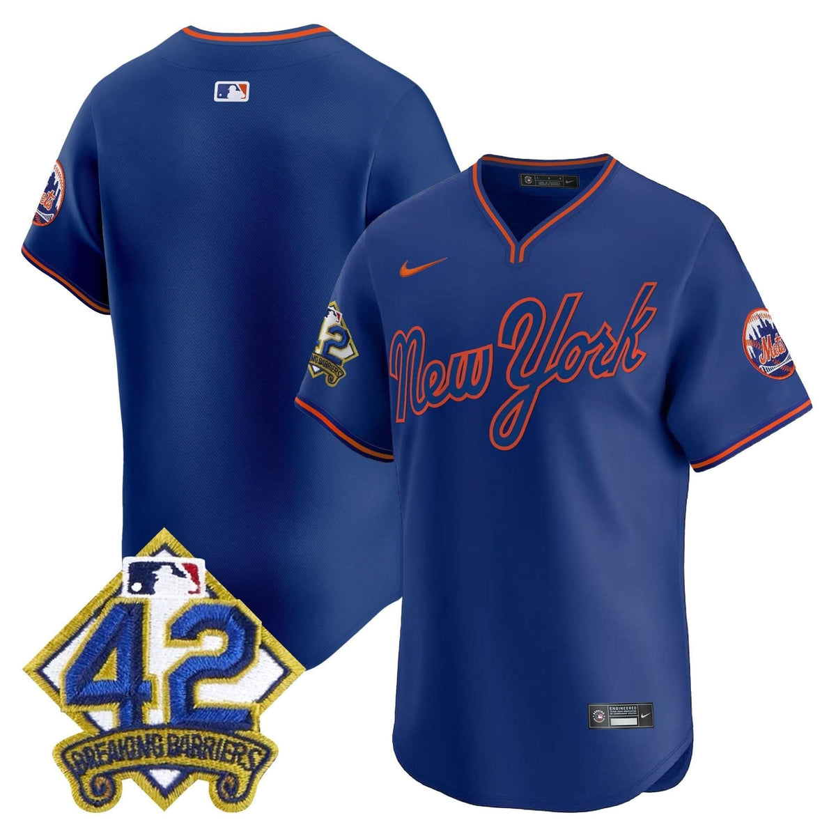 Men's New York Mets 2025 Jackie Robinson Patch Road Alternate Jersey – All Stitched