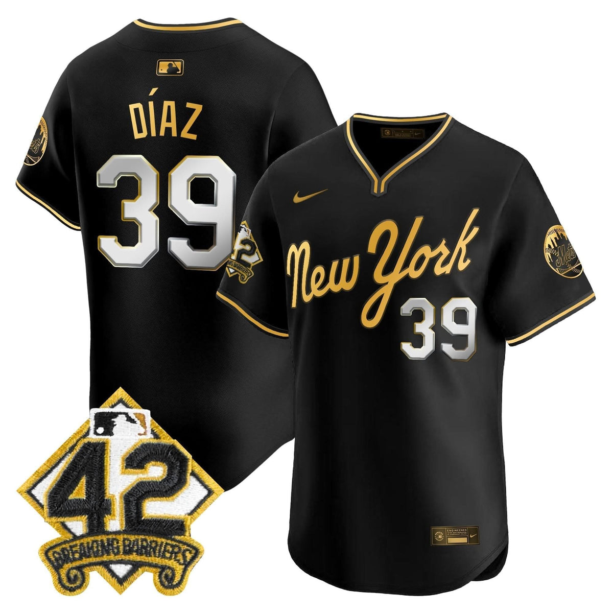 Men's New York Mets 2025 Jackie Robinson Patch Road Alternate Jersey – All Stitched