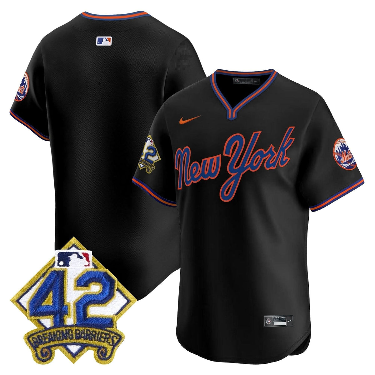 Men's New York Mets 2025 Jackie Robinson Patch Road Alternate Jersey – All Stitched