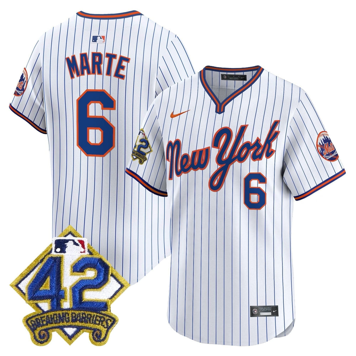 Men's New York Mets 2025 Jackie Robinson Patch Road Alternate Jersey – All Stitched
