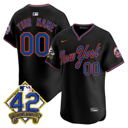 New York Mets 2025 Jackie Robinson Patch Road Alternate Custom Jersey – All Stitched