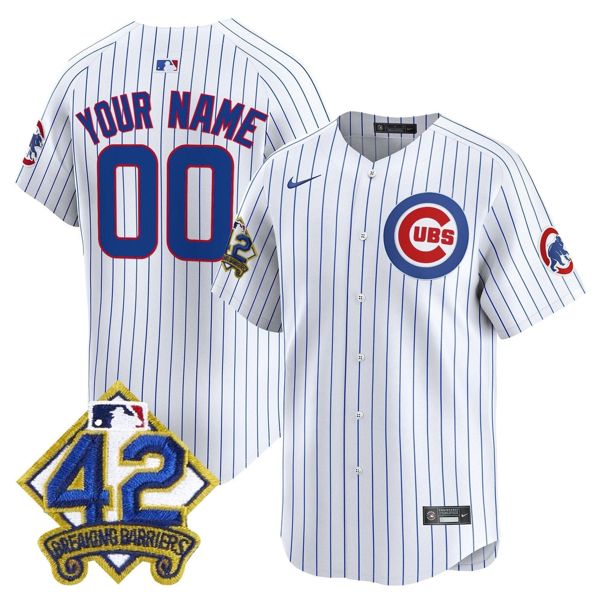 Chicago Cubs 2025 Jackie Robinson Patch Vapor Premier Limited Custom Jersey - All Stitched