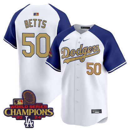 Men's Dodgers 2025 Gold Vapor Premier Limited Jersey - All Stitched