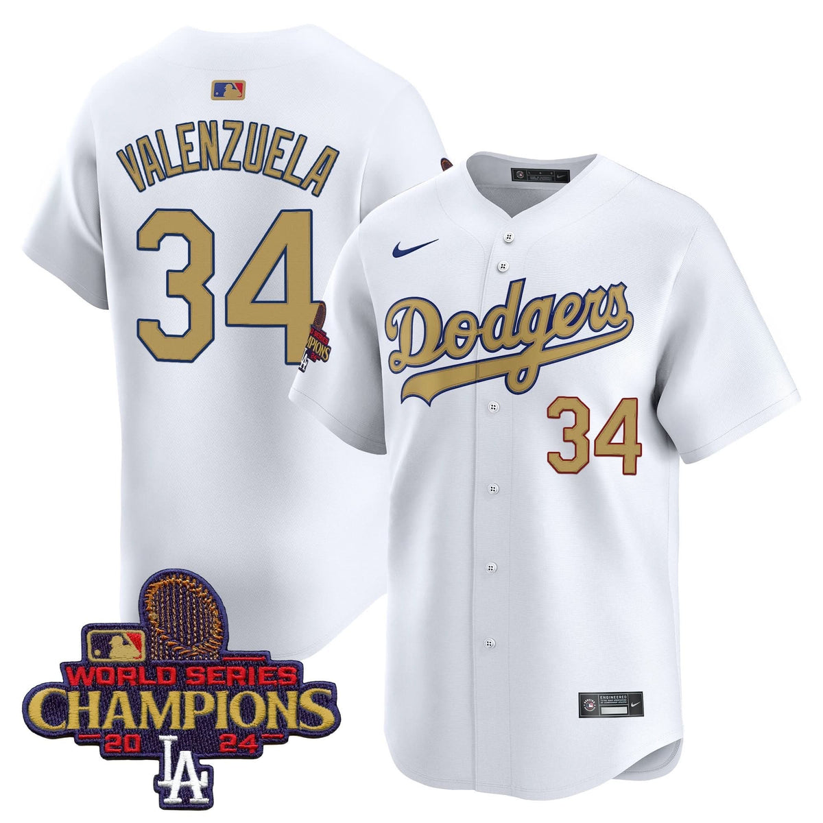 Men's Dodgers 2025 Gold Vapor Premier Limited Jersey - All Stitched