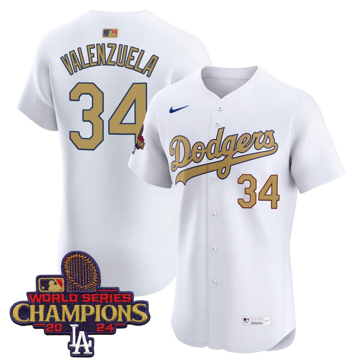 Men's Dodgers 2025 Gold Vapor Premier Elite Jersey - All Stitched