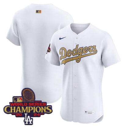 Men's Dodgers 2025 Gold Vapor Premier Elite Jersey - All Stitched
