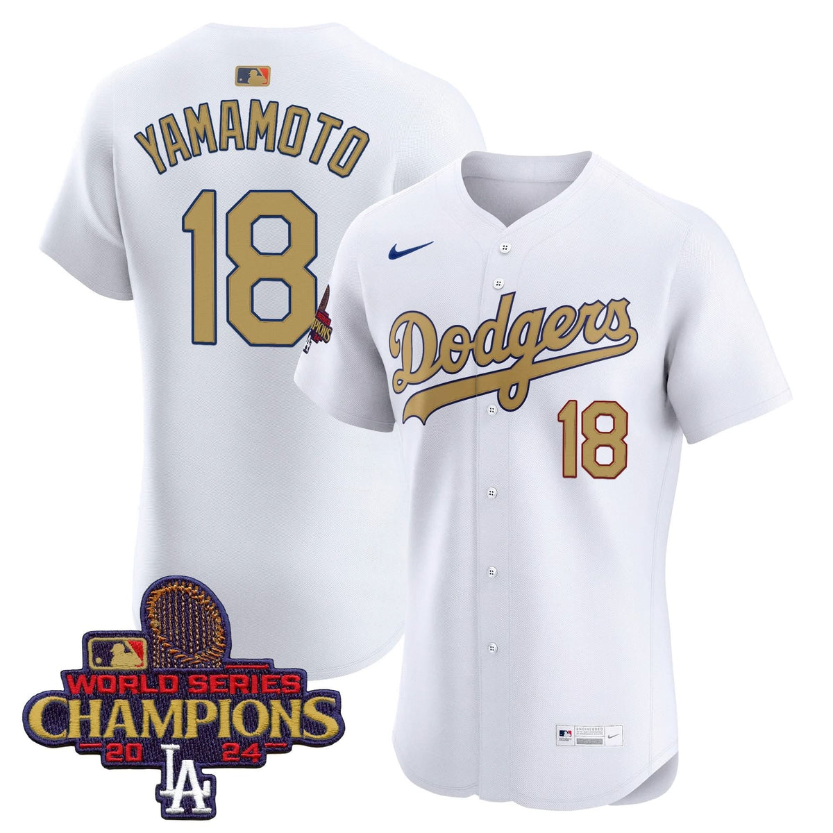Men's Dodgers 2025 Gold Vapor Premier Elite Jersey - All Stitched