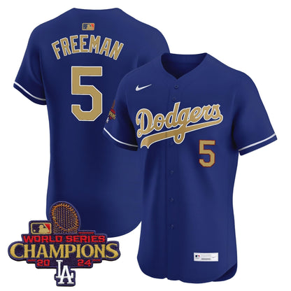 Men's Dodgers 2025 Gold Vapor Premier Elite Jersey - All Stitched