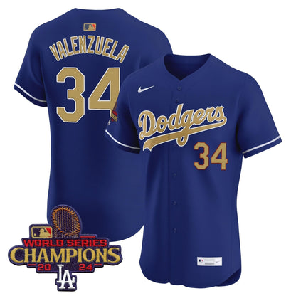 Men's Dodgers 2025 Gold Vapor Premier Elite Jersey - All Stitched