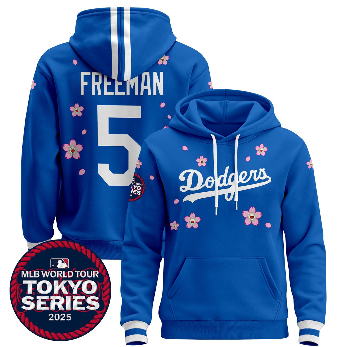 Men's Dodgers Tokyo Series 2025 Pullover Hoodie V2 - Stitched