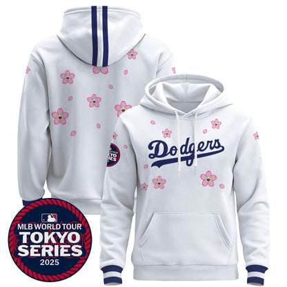 Men's Dodgers Tokyo Series 2025 Pullover Hoodie V2 - Stitched