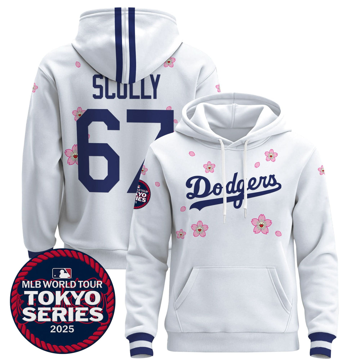 Men's Dodgers Tokyo Series 2025 Pullover Hoodie V2 - Stitched