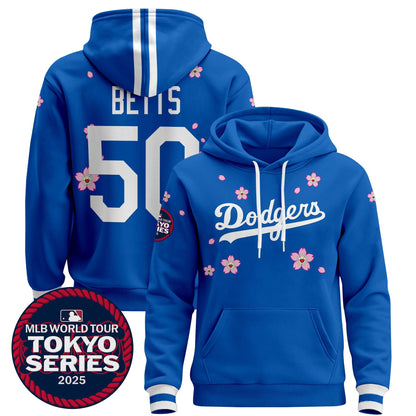 Men's Dodgers Tokyo Series 2025 Pullover Hoodie V2 - Stitched