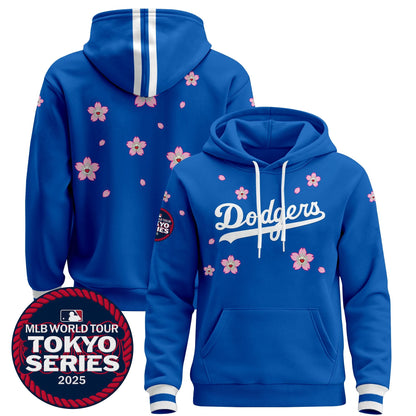 Men's Dodgers Tokyo Series 2025 Pullover Hoodie V2 - Stitched