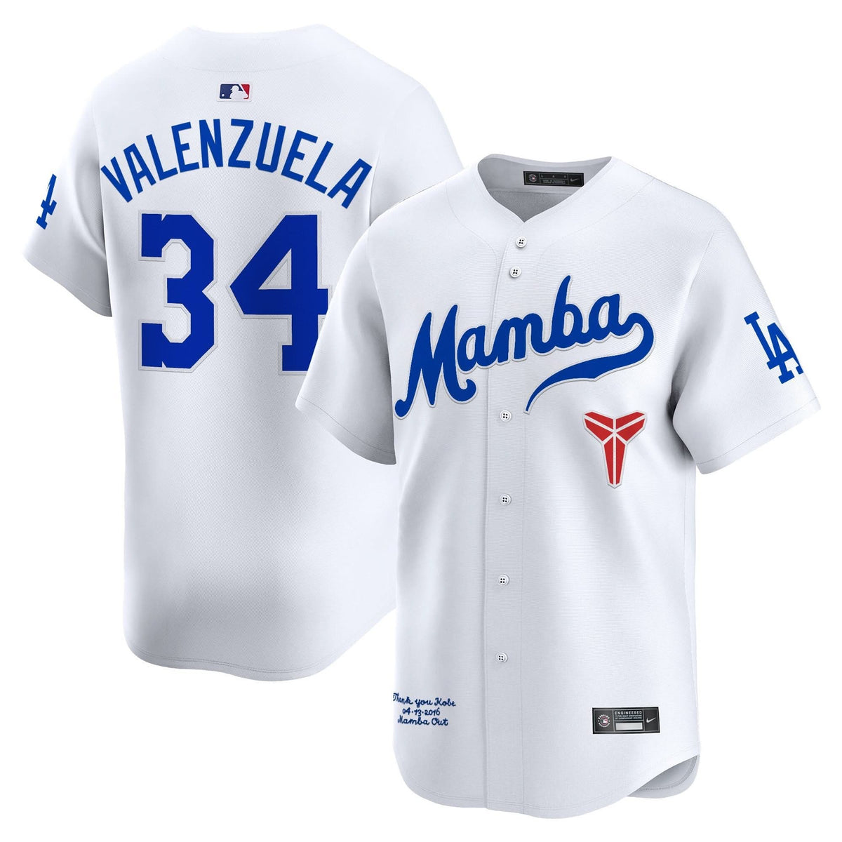 Men's Dodgers Kobe Bryant Mamba Vapor Premier Limited Jersey - All Stitched